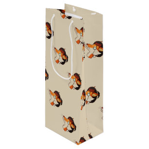 Hipster Fox Wine Gift Bag