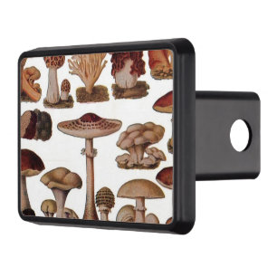 hipster french botanical print vintage mushrooms hitch cover