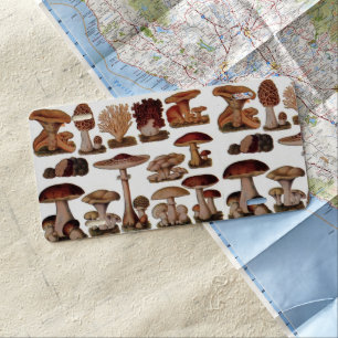 hipster french botanical print vintage mushrooms license plate