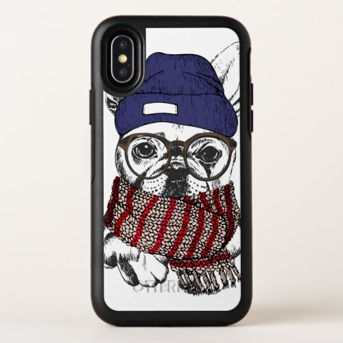 Hipster French Bull Dog OtterBox Symmetry iPhone X Case