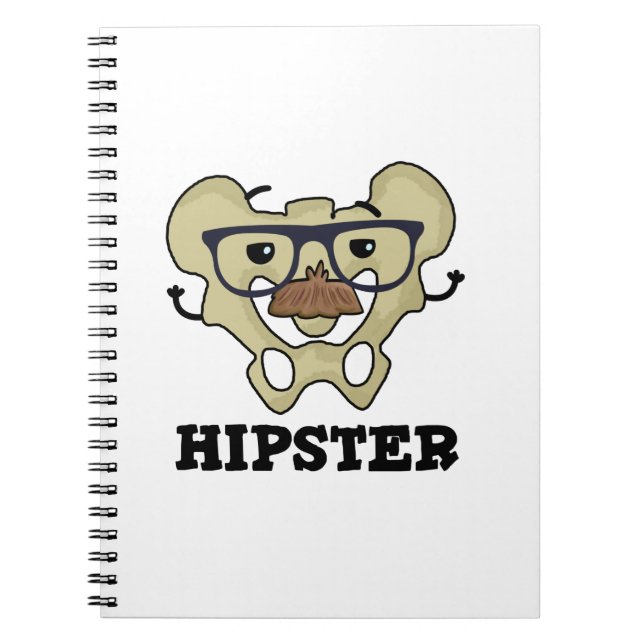 Hipster Funny Hip Bone Anatomy Pun Notebook (Front)