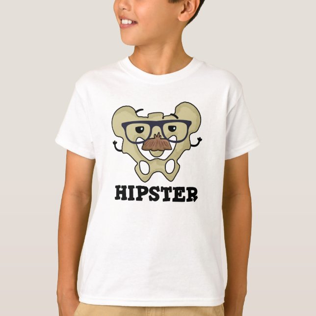 Hipster Funny Hip Bone Anatomy Pun T-Shirt (Front)