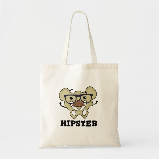Hipster Funny Hip Bone Anatomy Pun Tote Bag (Front)
