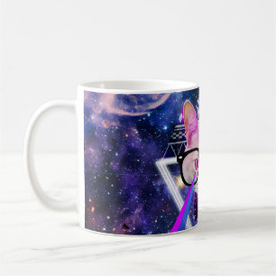 Hipster galaxy cat coffee mug