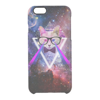 Hipster galaxy cat. clear iPhone 6/6S case