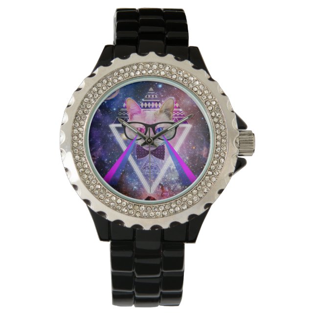 Hipster galaxy cat watch (Front)