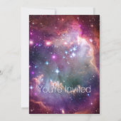 Hipster galaxy outer space birthday party invitation (Back)