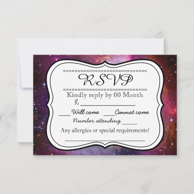 Hipster galaxy outer space RSVP Card (Front)