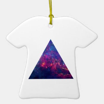Hipster Galaxy Triangle Tee Shirt Ornament by arncyn at Zazzle
