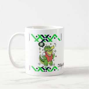 Hipster Gator Cartoon - Trendy Alligator Art Mug
