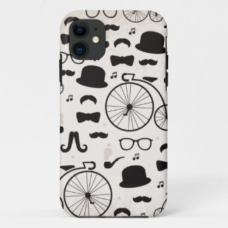 hipster geek mustache jazz iPhone 11 case
