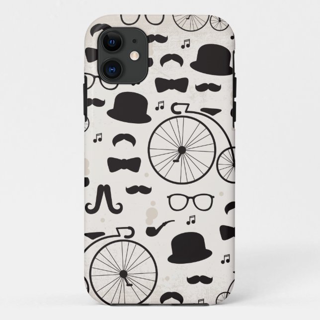 hipster geek mustache jazz Case-Mate iPhone case (Back)