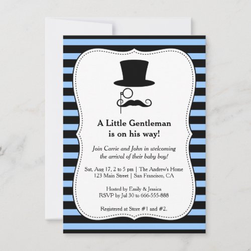 Hipster Gentleman baby boy shower invitation Invitation