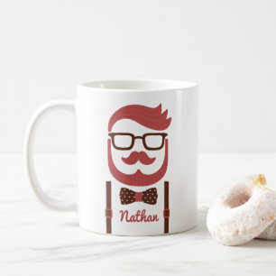 Hipster Gentleman Moustache and Bowtie Mug