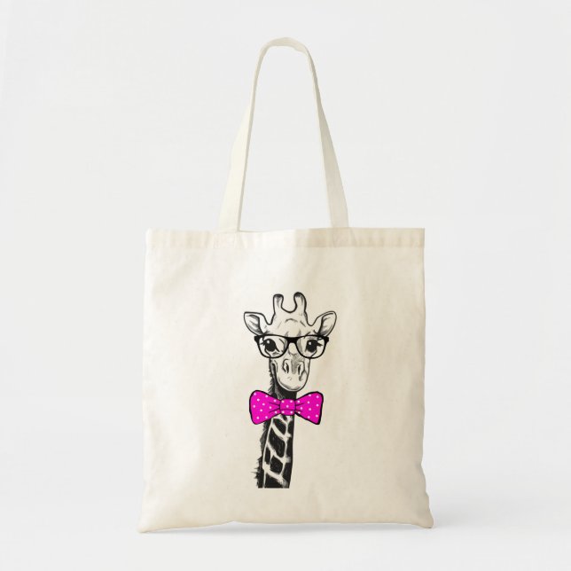 Hipster Giraffe Tote Bag (Front)