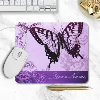 hipster girly boho chic butterfly mouse pad
