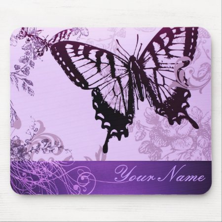 Hipster Girly Boho Chic Butterfly Mouse Pad