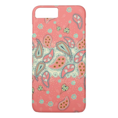 Hipster Girly Paisley Pattern iPhone 7 Plus Case