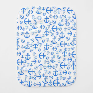 Hipster Girly Trendy Nautical Anchor Pattern Burp Cloth