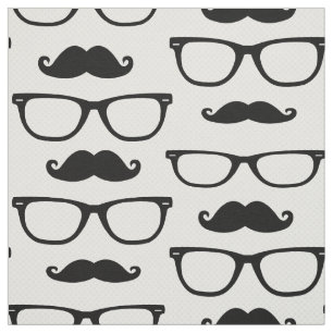 Hipster Glasses and Mustache Fabric