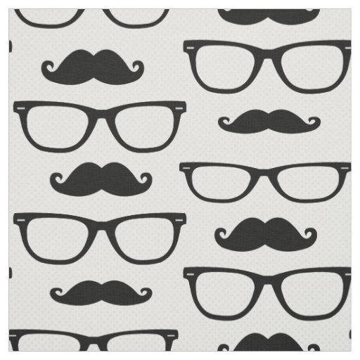Hipster Glasses and Mustache Fabric