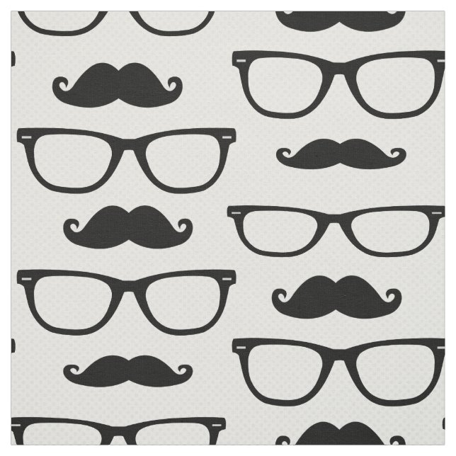Hipster Glasses and Mustache Fabric (Swatch)