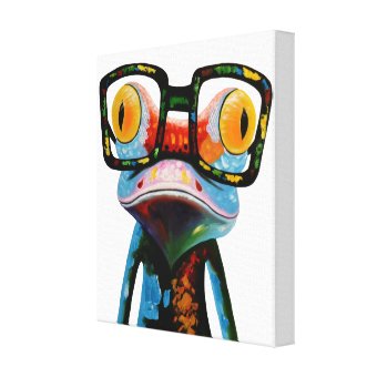 Hipster Glasses Frog Canvas Print | Zazzle