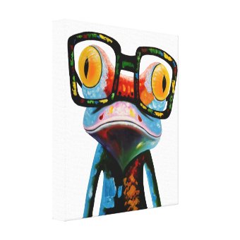 Hipster Glasses Frog Canvas Print | Zazzle