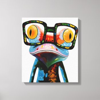 Hipster Glasses Frog Canvas Print by 74hilda74 at Zazzle