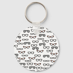 Hipster glasses keychain