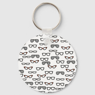 Hipster glasses keychain
