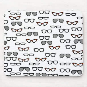 Hipster glasses mouse pad