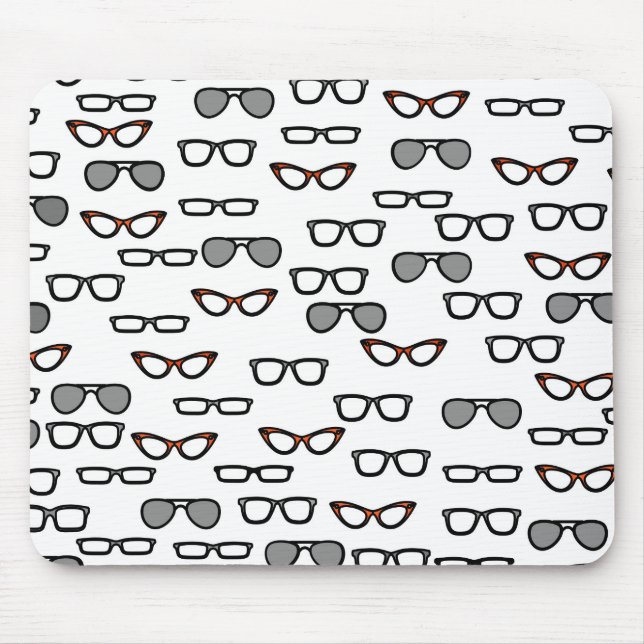 Hipster glasses mouse pad (Front)