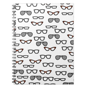 Hipster glasses notebook