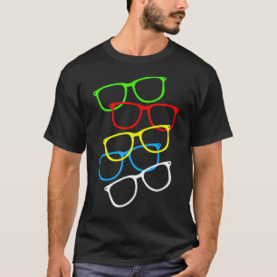 Hipster Glasses Print Optometrist Eyeglass Opticia T-Shirt