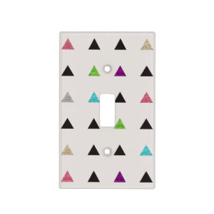 Hipster Glitter Triangles Light Switch Cover