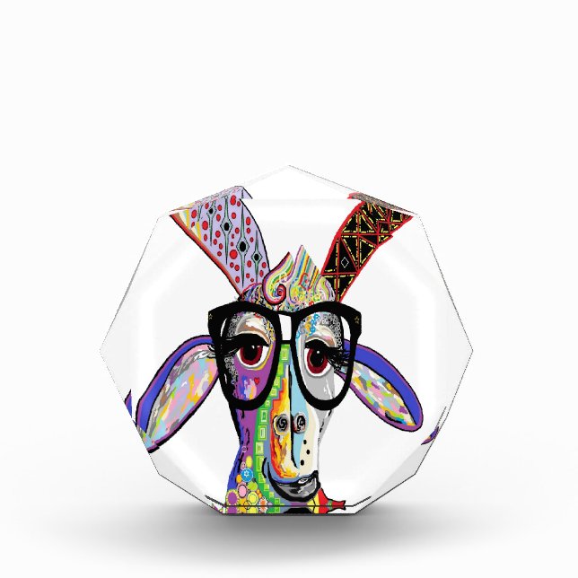 Hipster Goat Acrylic Award (Front)