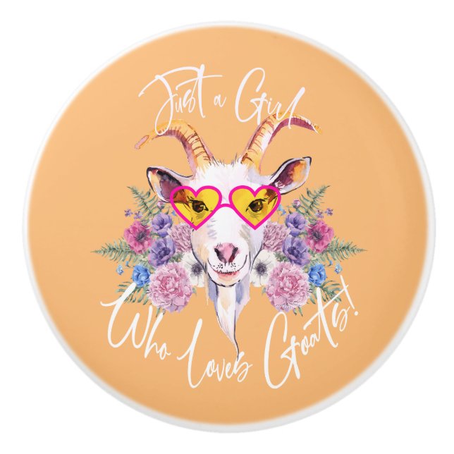 Hipster Goat  Ceramic Knob (Front)