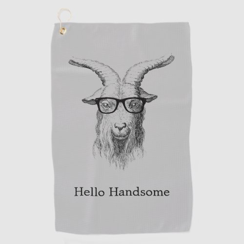 Hipster Goat  Golf Towel