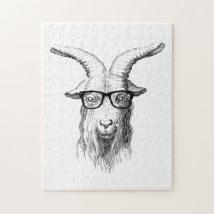 Hipster Goat Jigsaw Puzzle
