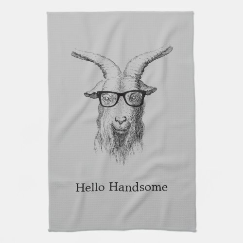 Hipster Goat  Kitchen Towel