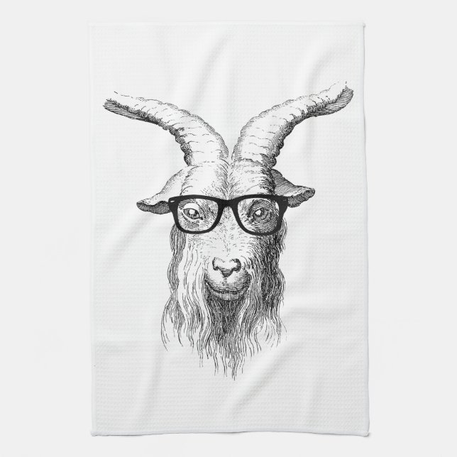 Hipster Goat Towel (Vertical)