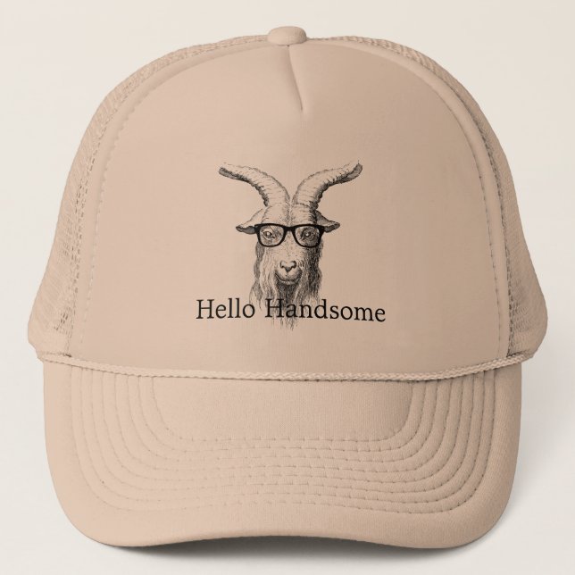 Hipster Goat  Trucker Hat (Front)