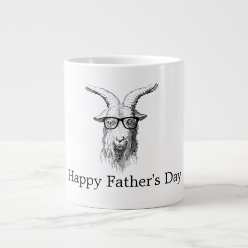 Hipster Goat With Glasses   Giant Coffee Mug