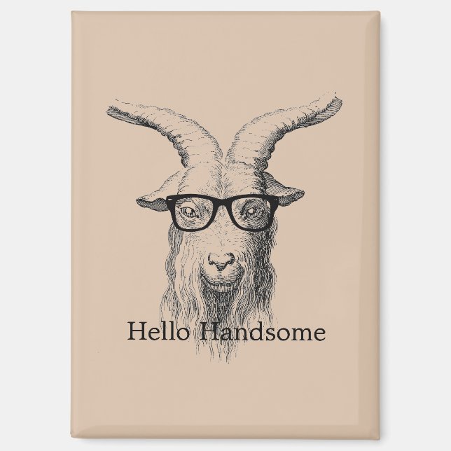 Hipster Goat with Glasses Magnet (Front)