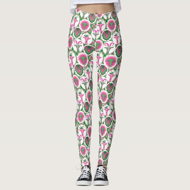 Hipster Goats | by TotallyGoatally™ Leggings (Front)
