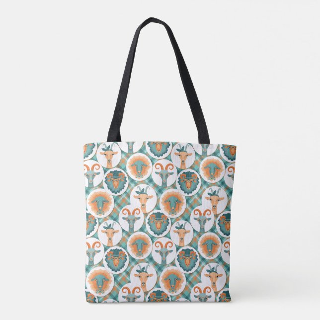 Hipster Goats | by TotallyGoatally™ Tote Bag (Back)