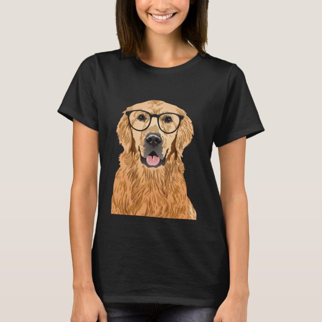 Hipster Golden Retriever T-Shirt (Front)