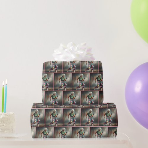 Hipster Grandma Dancing Wrapping Paper