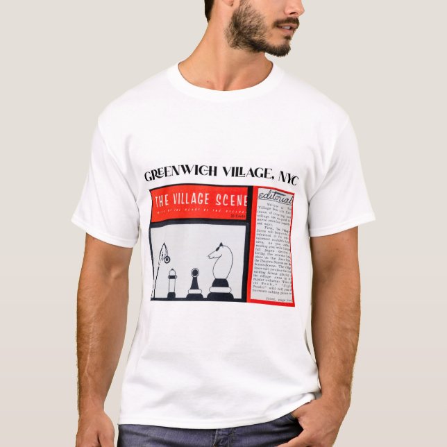 Hipster Greenwich Village, NYC T-Shirt (Front)
